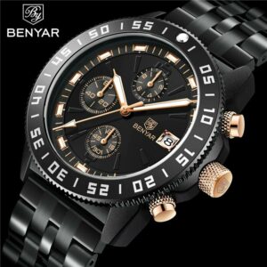 BENYAR Brand Fashion Sports Watch Luxury Military Quartz Wristwatches Waterproof Chronograph Calendar Clock For Men Reloj Hombre